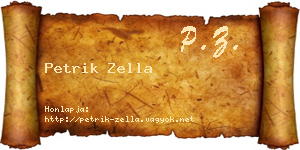 Petrik Zella névjegykártya